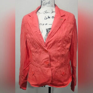 Bandolino Women’s Corduroy Cotton Coral Jacket Size 16